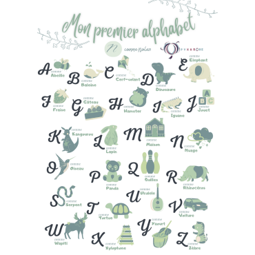 Affiche "Mon premier alphabet" personnalisée