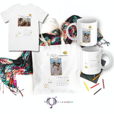 SPÉCIAL AMOUREUX Affiche + T-Shirt + Tote Bag "Le jour où tout à commencer"